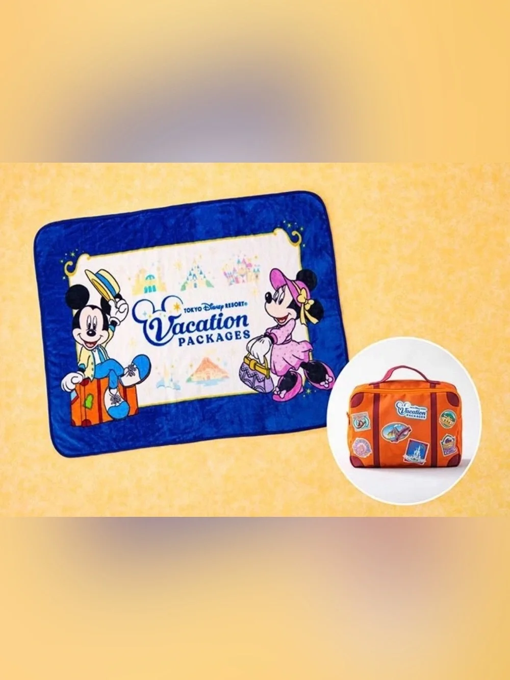 Tokyo Disney Vacation Package Blanket in pouch with Handle NWT exclusive